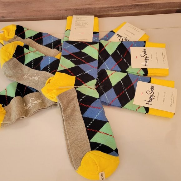 Womans & Mens Happy Socks 4  pairs Multi Color Brand New. Womans size 10-12 1/2, - Picture 1 of 4